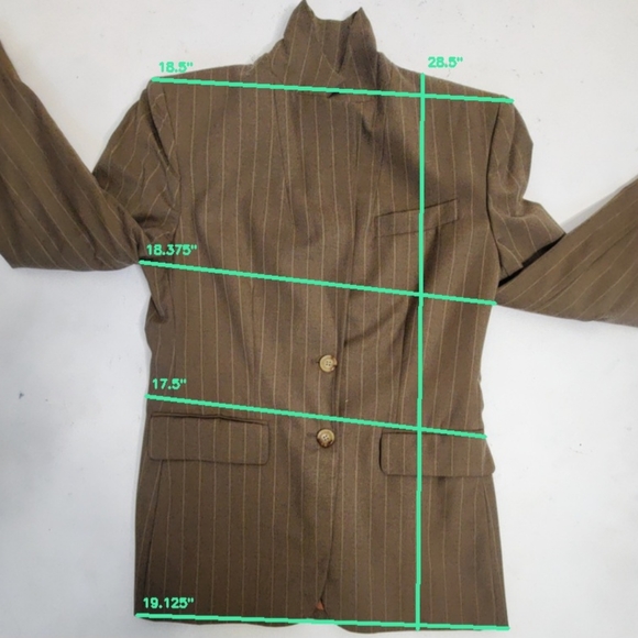 Ralph Lauren, Brown Pin Stripe Blazer. Size: NWT! VINTAGE!!! - Picture 8 of 15
